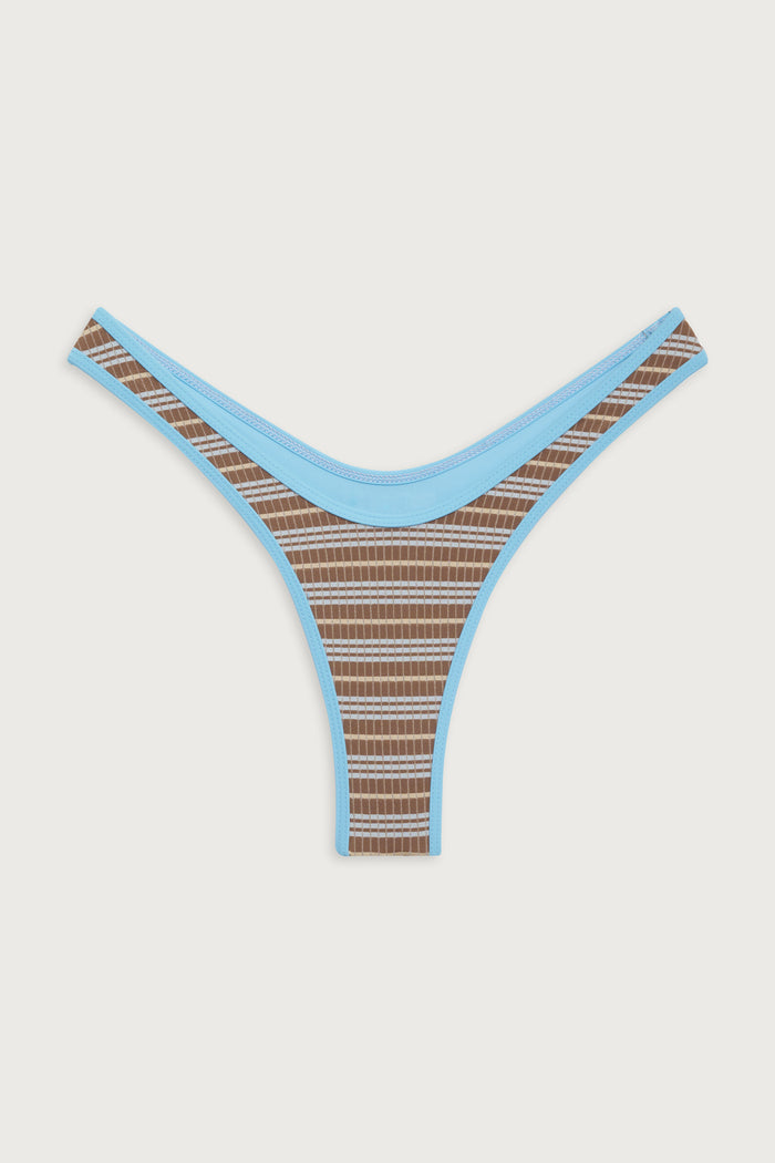 Full moon striped micro bikini bottom ocean stone