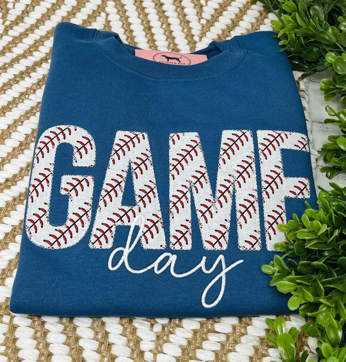 GAME DAY APPLIQUE Embroidered T-shirt or Sweatshirt