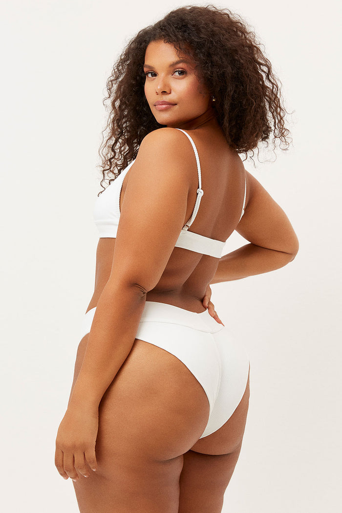 frankies bikinis swimwear gavin ribbed cheeky bottom white