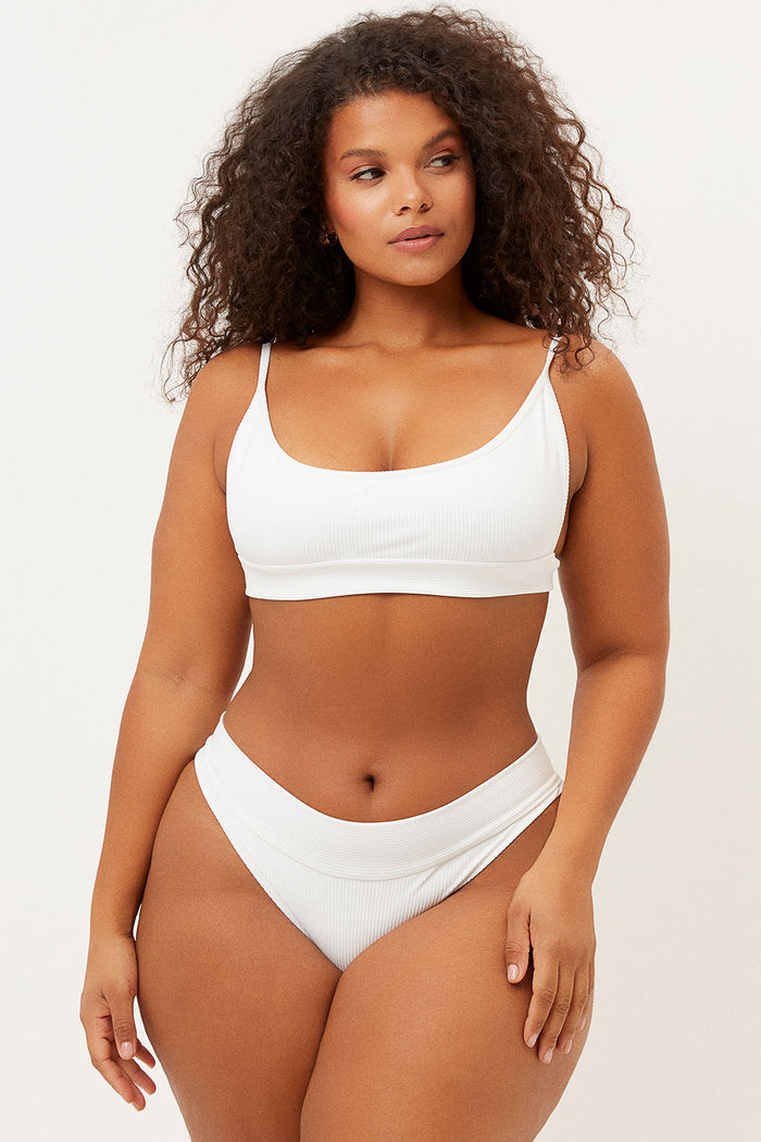 frankies bikinis swimwear gavin ribbed cheeky bottom white