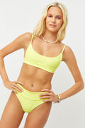 Gavin Lemonade Ribbed Scoop Bikini Top
