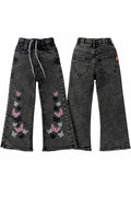 Girls Stylish Wide Leg Pants (3-10Y) - Charcoal
