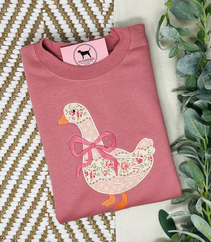 GOOSE APPLIQUE Custom Embroidered T-shirt or Sweatshirt