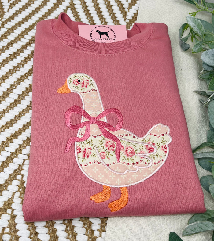 GOOSE APPLIQUE Custom Embroidered T-shirt or Sweatshirt
