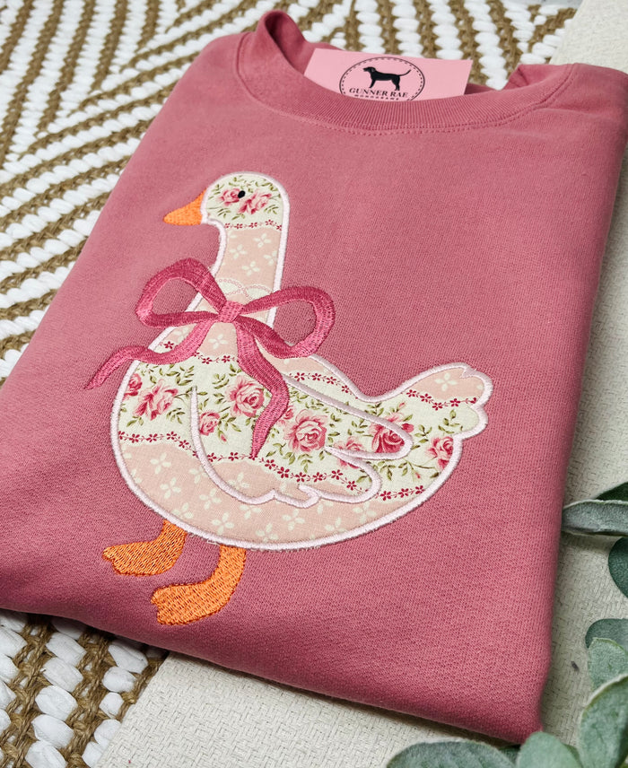 GOOSE APPLIQUE Custom Embroidered T-shirt or Sweatshirt