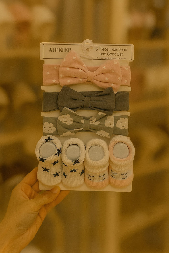 GP60-5 Piece headband and Socks Set - (0-6M)