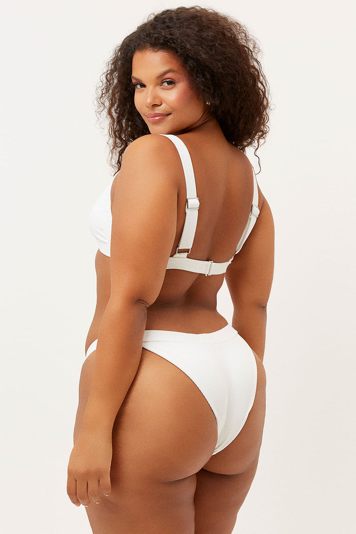 frankies bikinis resort swimwear grace ribbed cheeky bottom white