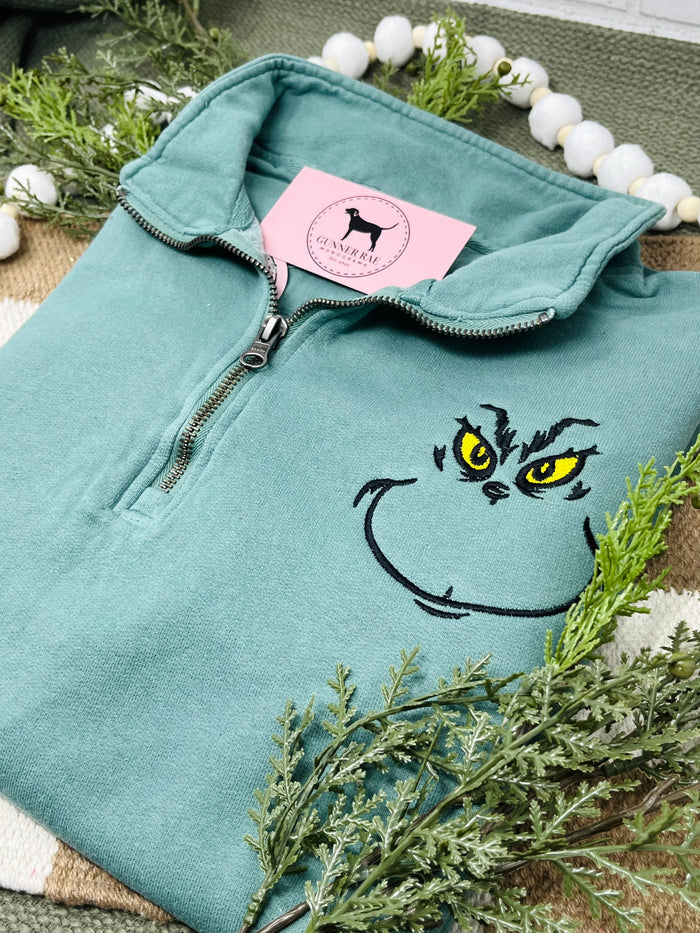 GREEN MONSTER 1/4 ZIP Sweatshirt