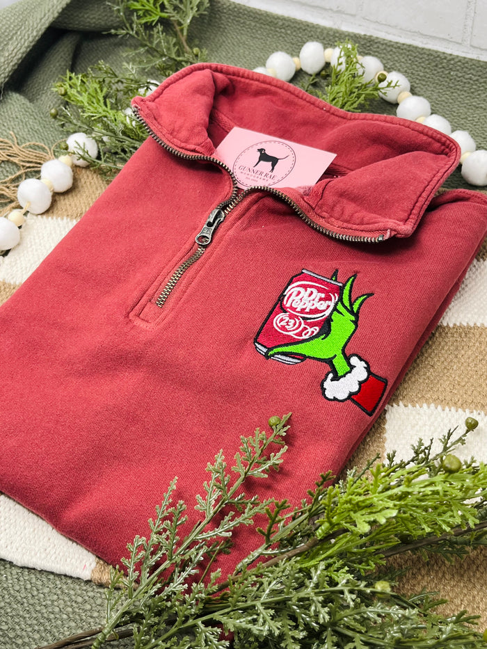 GREEN MONSTER DR. SODA 1/4 ZIP Sweatshirt