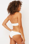 Frankies Bikinis Greer White Ribbed Cheeky Bottom