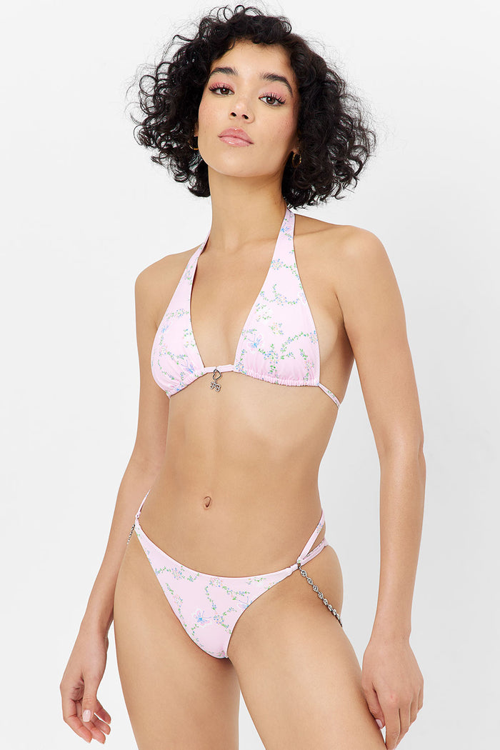 Harlow Floral Halter Bikini Top Fairytale