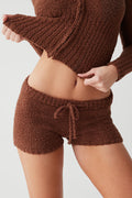 Harlowe fuzzy mini short chocolate lily
