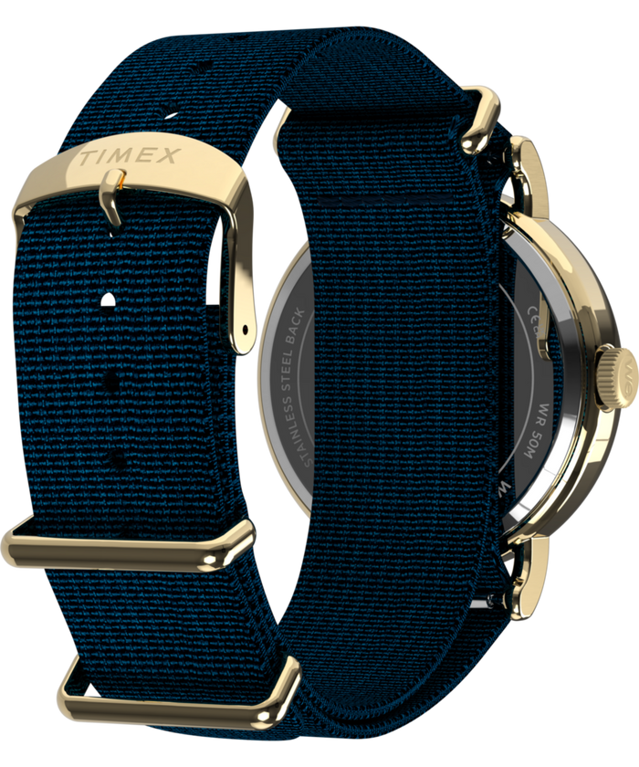 TW2Y76100 Harry Potter x Timex Weekender Butterbeer 40mm Fabric Strap Watch Caseback with Attachment Image