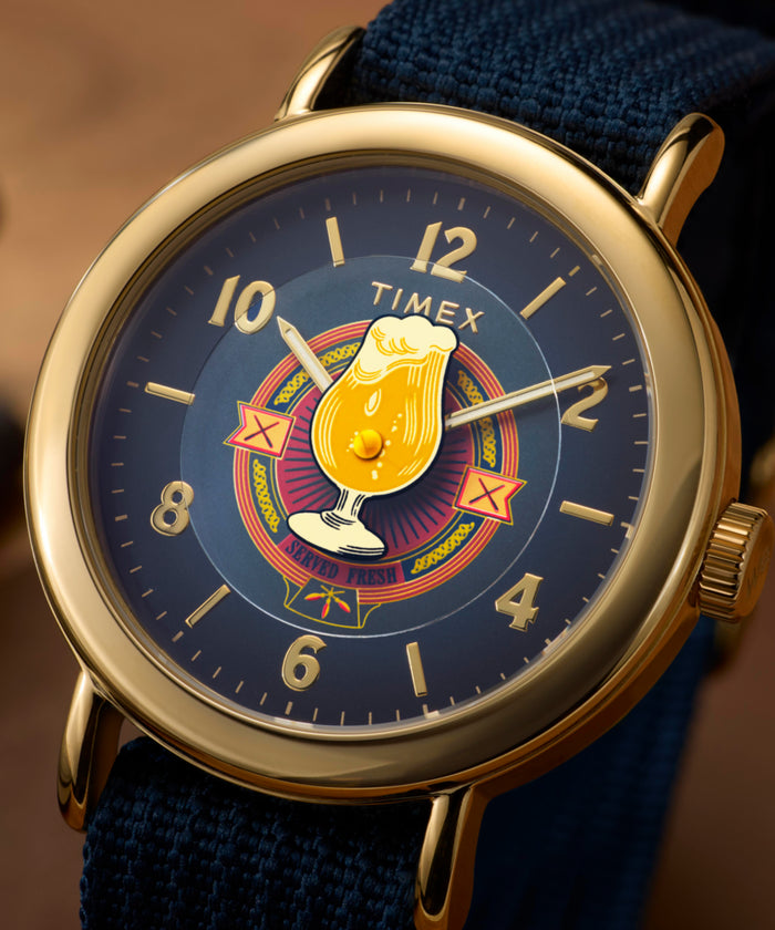TW2Y76100 Harry Potter x Timex Weekender Butterbeer 40mm Fabric Strap Watch Campaign Key Silhouettes (Beauty shots) Image