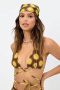 Heidi Golden Satin Headscarf