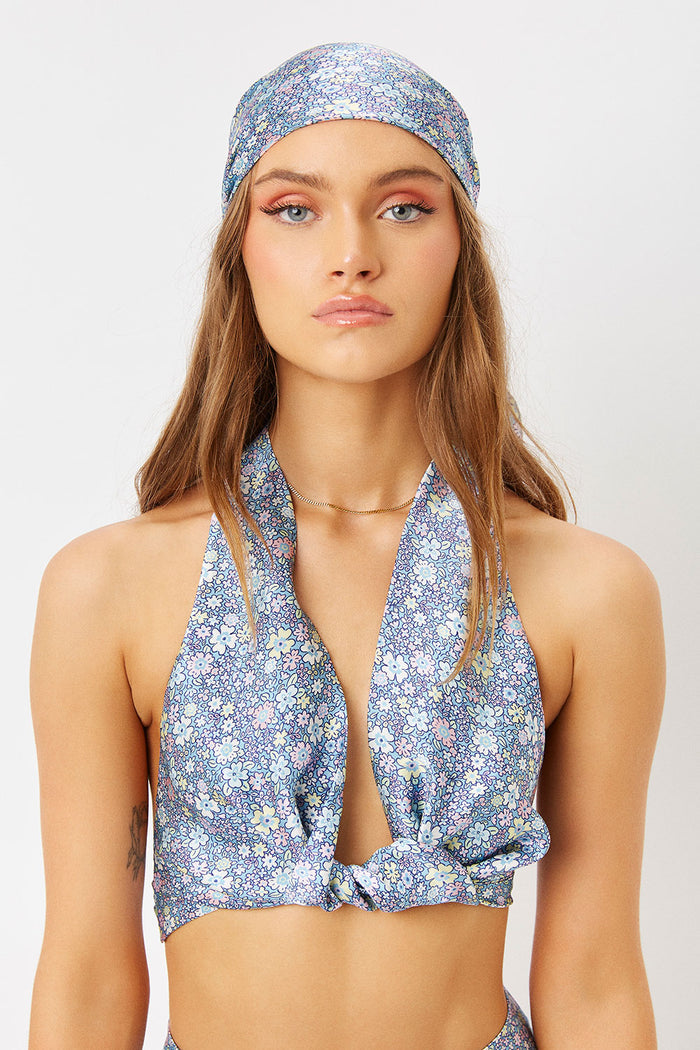 Heidi Springtime Floral Silk Head Scarf