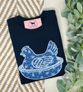 HEN ON A NEST APPLIQUE Custom Embroidered T-shirt or Sweatshirt