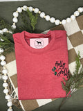 HOLLY JOLLY Embroidered T-shirt or Sweatshirt