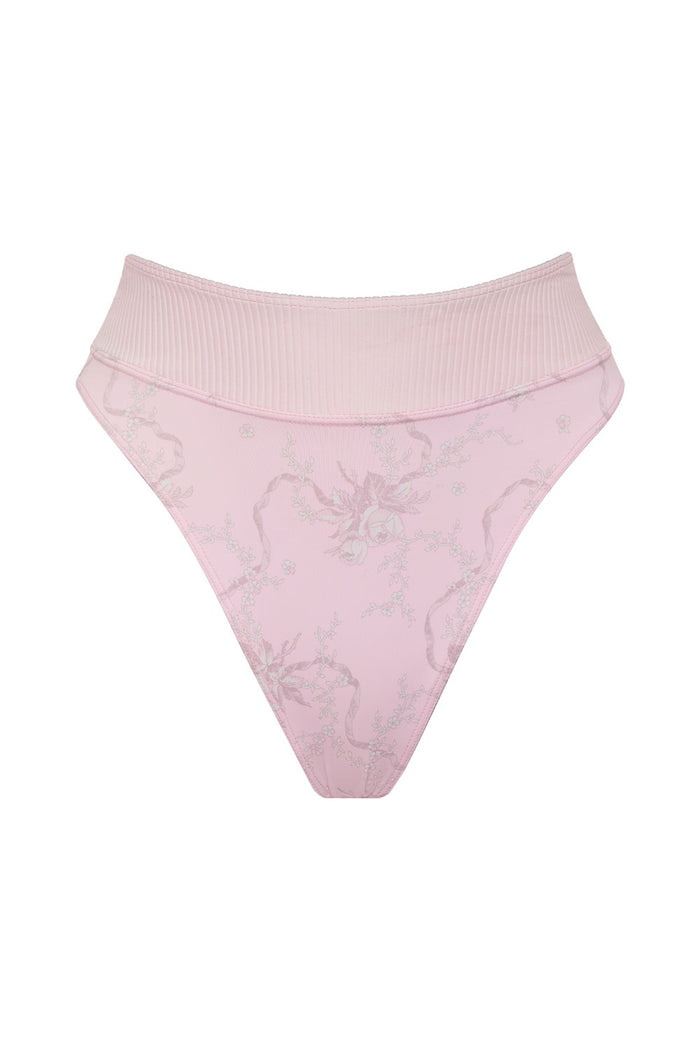 Honey Ribbed High Waist Bikini Bottom Aurora