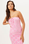 Hope Terry Flowerchild Strapless Midi Dress