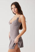 Houston cable cloud knit dress dark pearl