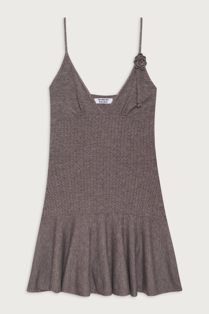 Houston cable cloud knit dress dark pearl