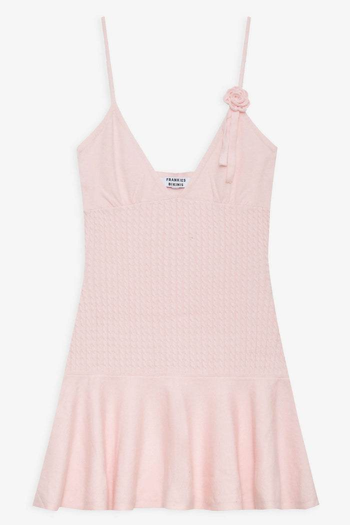 Houston cable cloud knit dress rose quartz