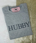 HUBBY Custom Embroidered T-shirt or Sweatshirt TNR FONT