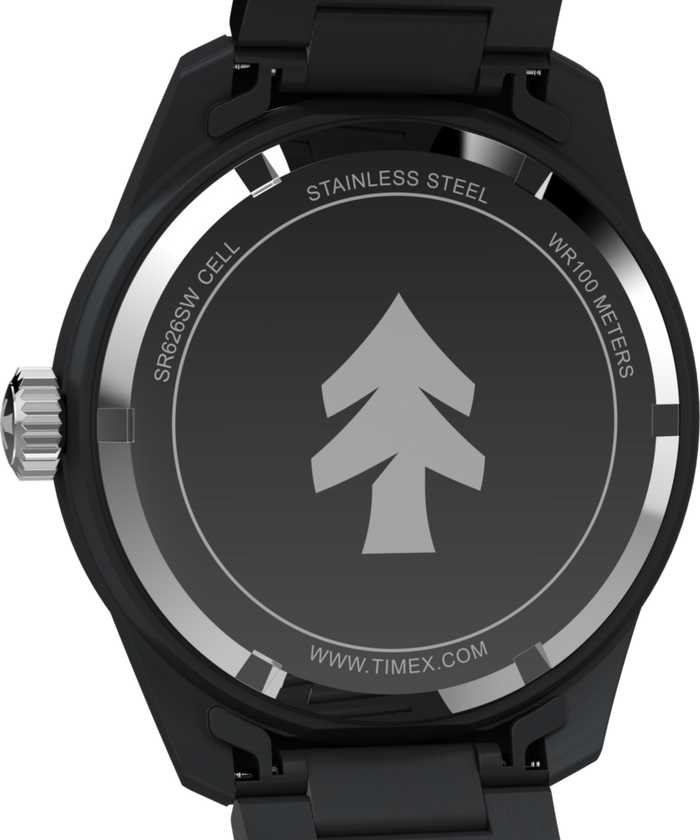 TW2Y53200 Huckberry x Timex 1979 Black Max 41mm Stainless Steel Bracelet Watch Caseback Image
