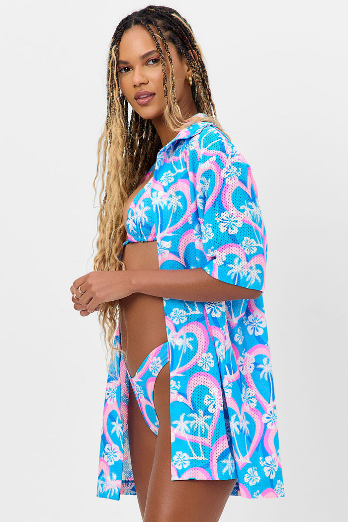 Hunter Mesh Button Up Shirt Tropic Love