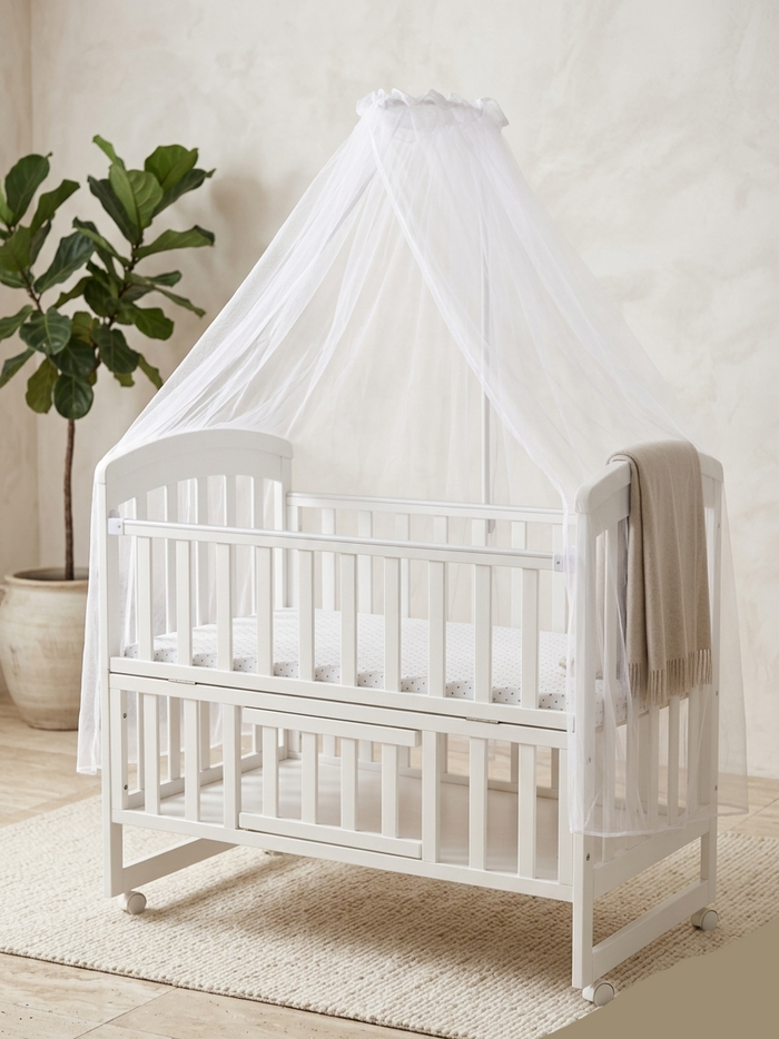 Imported Premium Multifunctional Baby Wooden Cot - 883