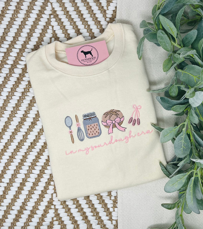 IN MY SOURDOUGH ERA Custom Embroidered T-shirt or Sweatshirt