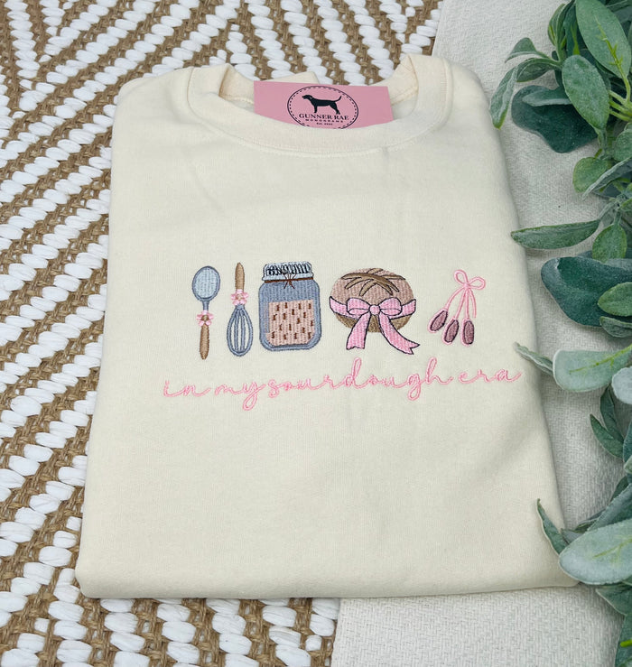 IN MY SOURDOUGH ERA Custom Embroidered T-shirt or Sweatshirt