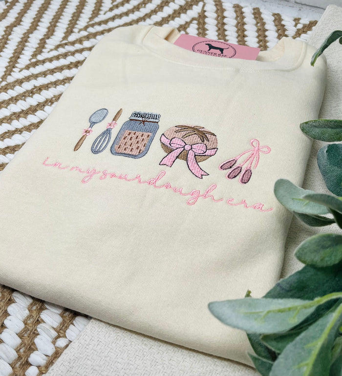 IN MY SOURDOUGH ERA Custom Embroidered T-shirt or Sweatshirt
