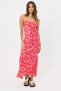 Isabel Satin Floral Dress Coconut Girl