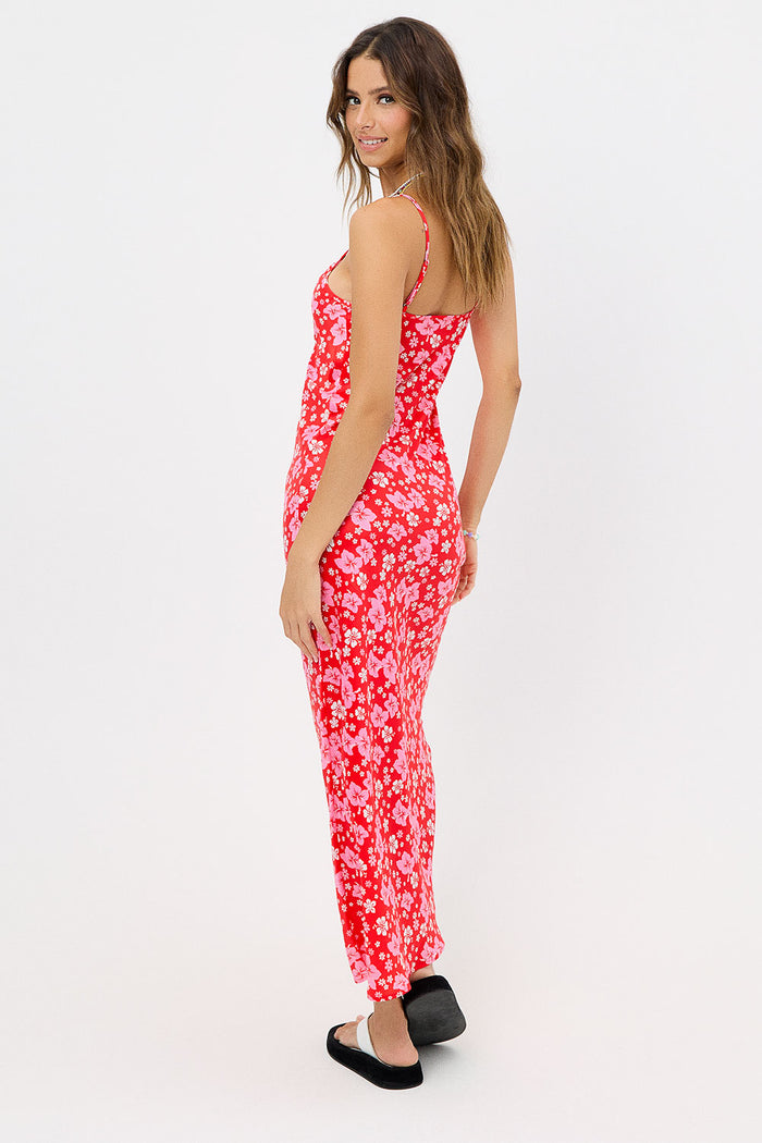 Isabel Satin Floral Dress Coconut Girl