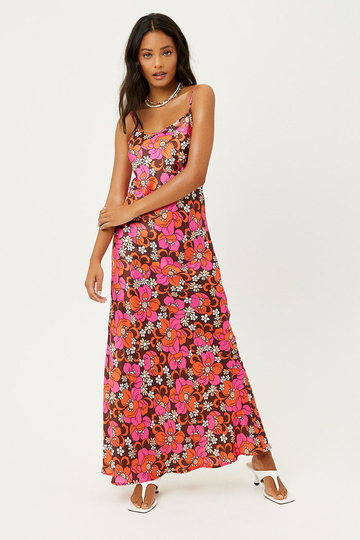 Isabel Tropics Satin Floral Dress