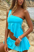 Izabella Shine One Shoulder Top Aquamarine