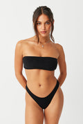 Jada Terry Bandeau Bikini Top - Black
