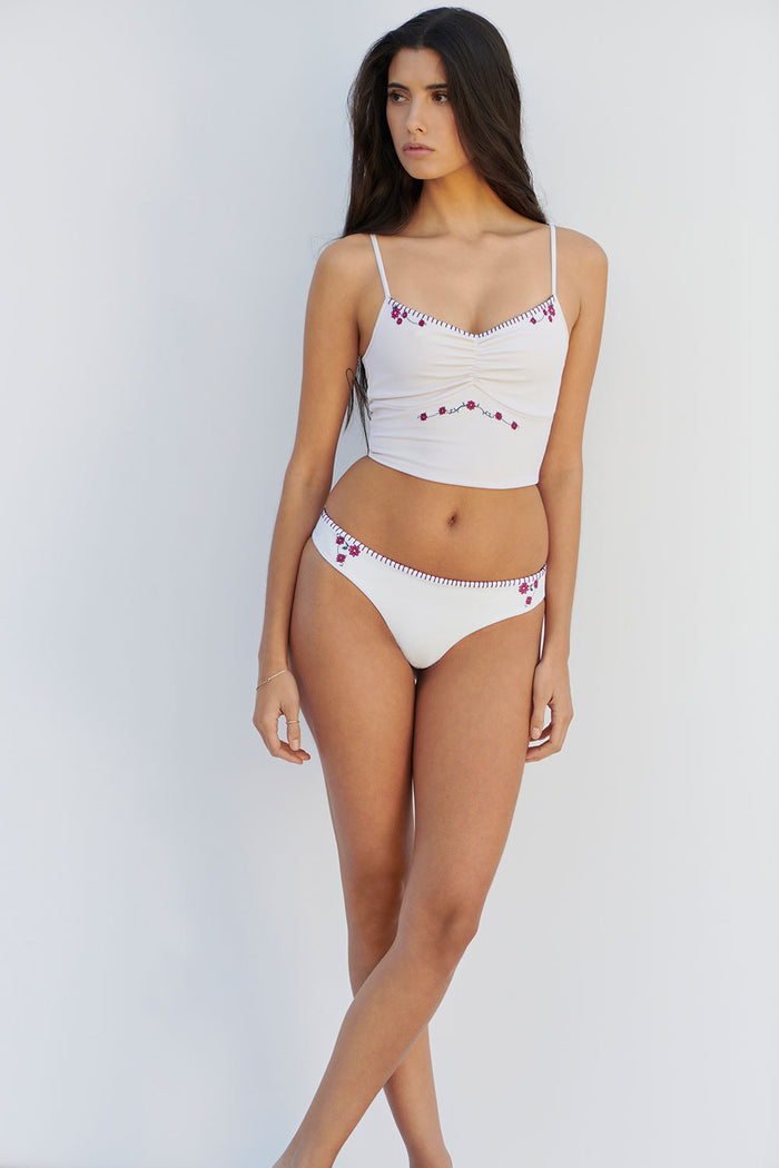 Jasmine Embroidered Tankini Bikini Top Sea Fairy