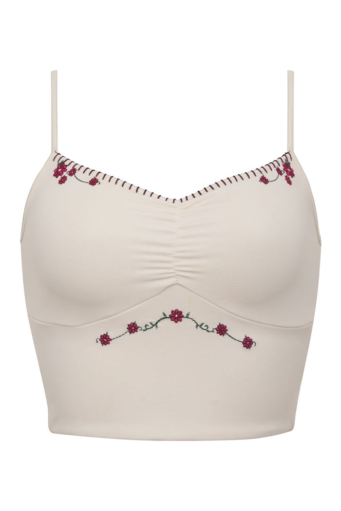 Jasmine Embroidered Tankini Bikini Top Sea Fairy