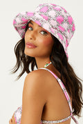 Jax Terry Pink Daisy Floral Bucket Hat