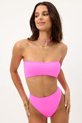 jean bright pink watermelon bandeau top