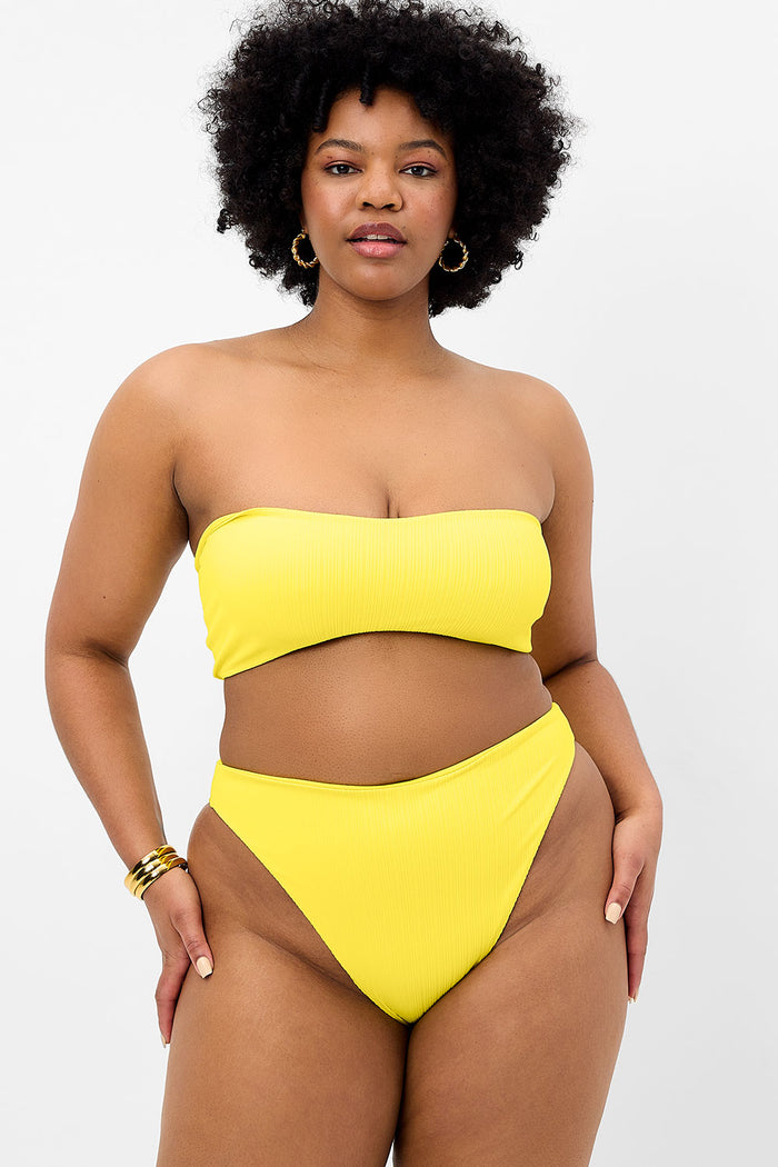 Jean Plissé Bandeau Bikini Top Pina Colada Extended
