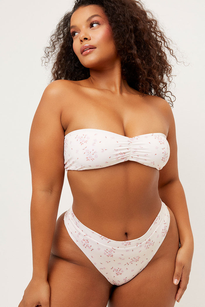Jeanette Sweet Rose Floral Strapless Bandeau Top