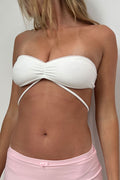 Jeanette Terry Bandeau Bikini Top Snow