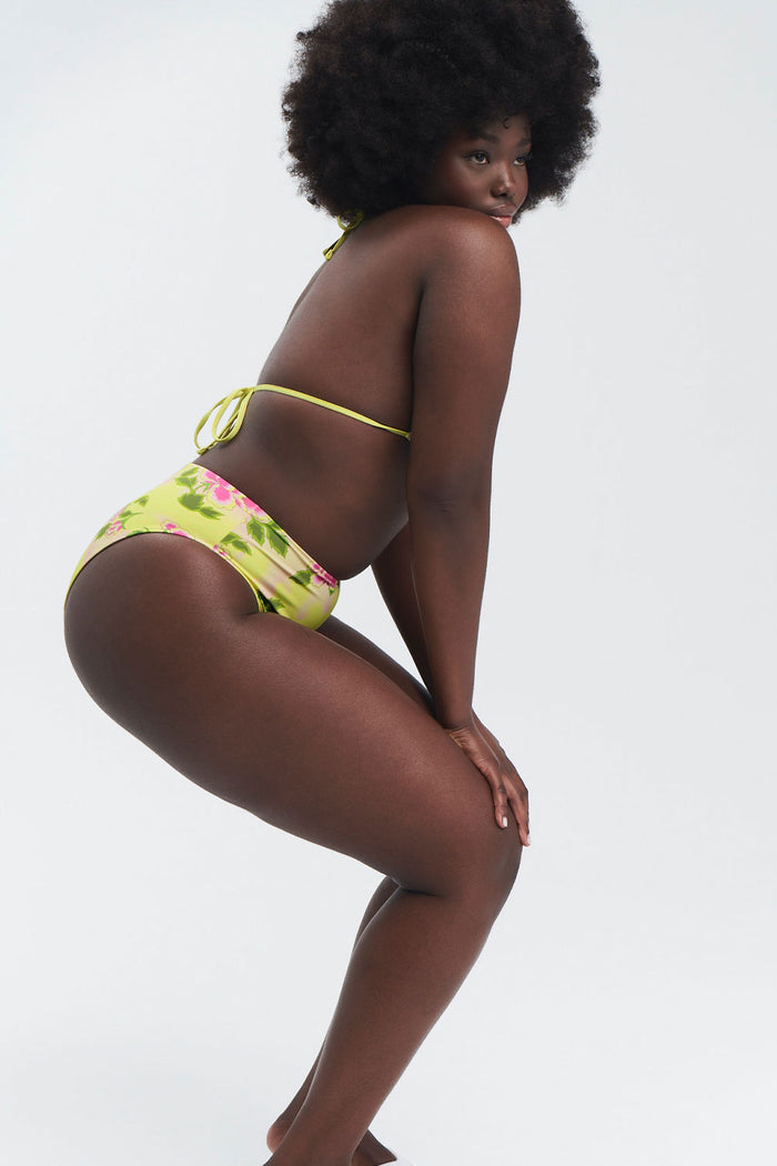 Jenna Floral High Waist Bikini Bottom Mojito