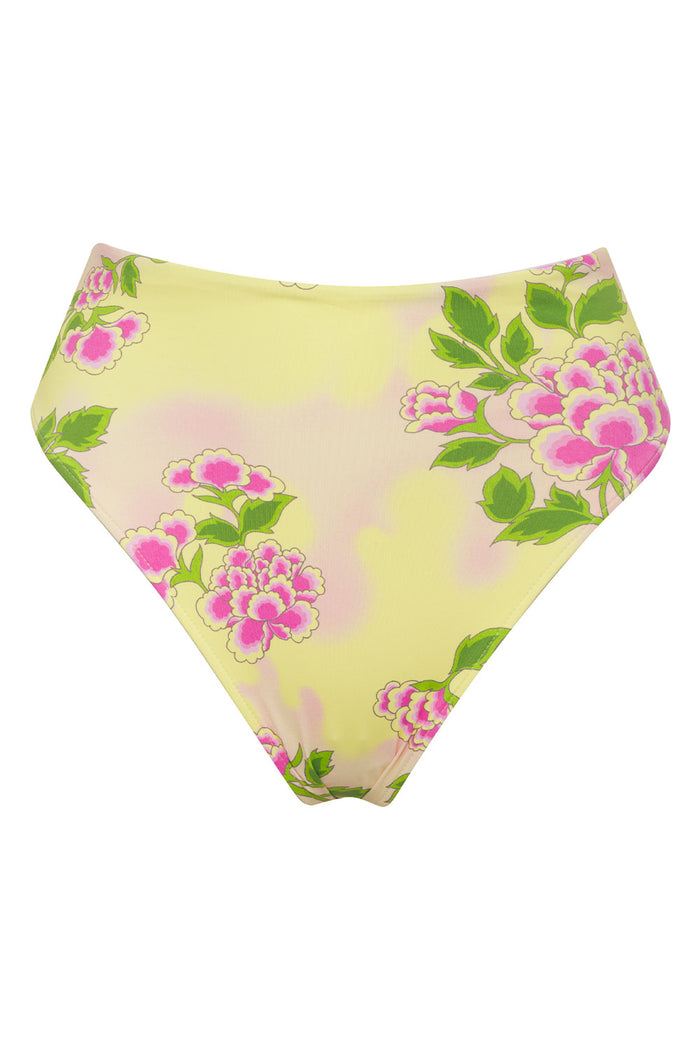 Jenna Floral High Waist Bikini Bottom Mojito
