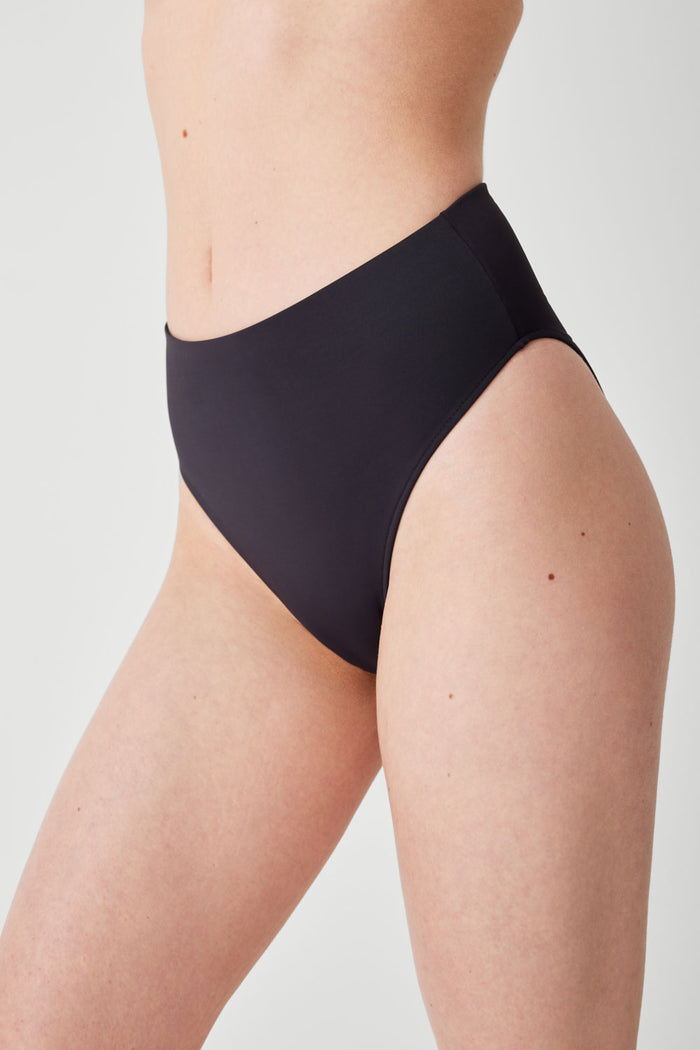 Jenna High Waist Bikini Bottom Black