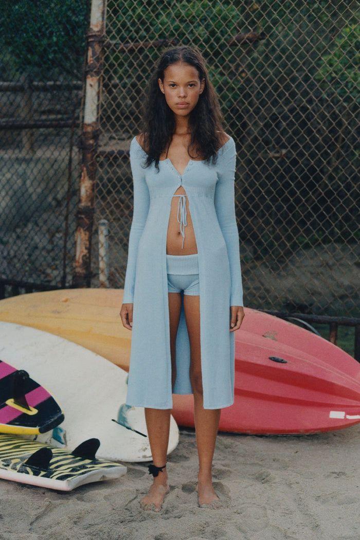 Jewel Knit Midi Cardigan Cornflower